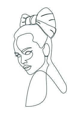 One Line Art Woman