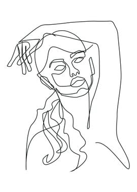 One Line Art Woman