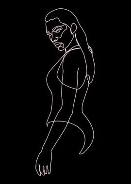 One Line Art Woman