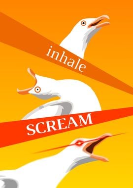 Inhale Scream' Poster, picture, metal print, paint by Captain