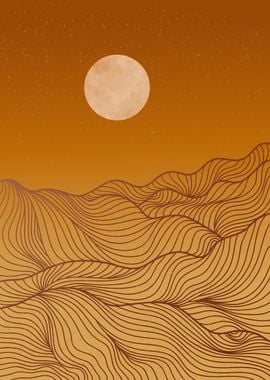 ABSTRACT MOUNTAIN LINE ART