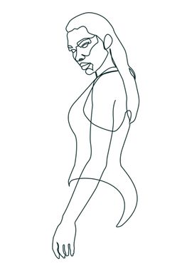 One Line Art Woman