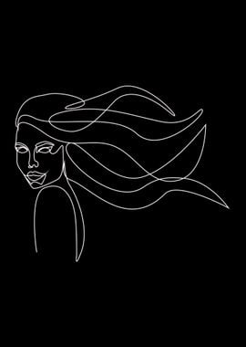 One Line Art Woman