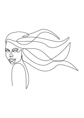 One Line Art Woman