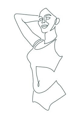 One Line Art Woman