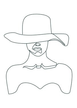 One Line Art Woman