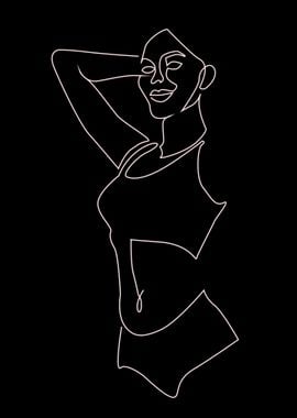 One Line Art Woman