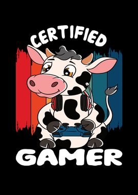 Certified Gamer Cute Cow