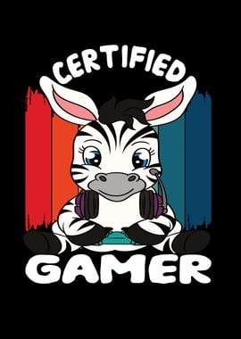 Certified Gamer Cute Zebra