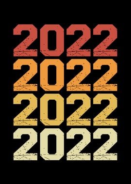 Year 2022 Colored retro