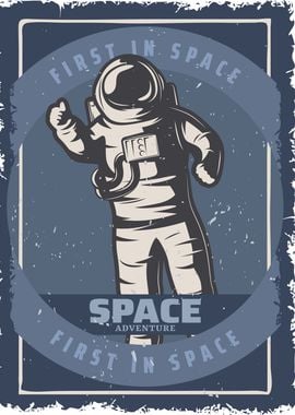 vintage space flat design