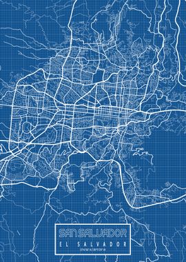 San Salvador Map Blueprint