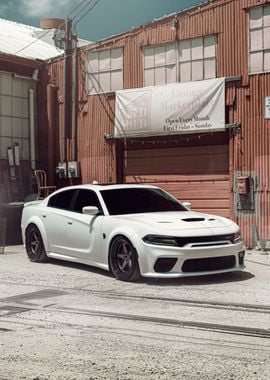 White Dodge Charger SRT