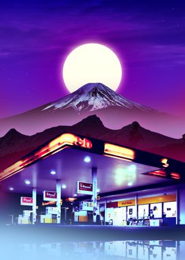 Gas station synthwave