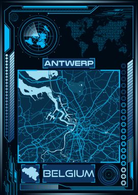 Antwerp Map Belgium