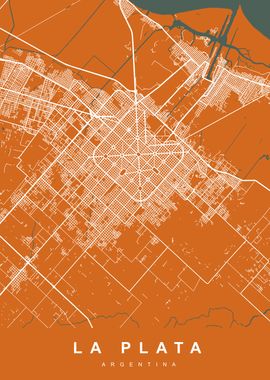 LA PLATA Map ARGENTINA