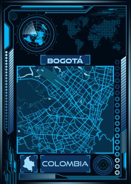 Bogota Map Colombia