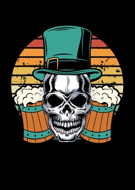 Irish skull retro