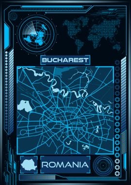 Bucharest Map Romania