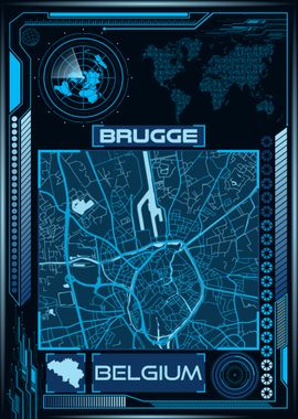 Brugge Map Belgium