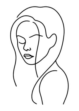 One Line Art Woman