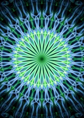 Blue and green mandala