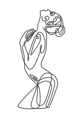 One Line Art Woman