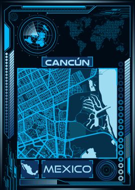 CANCUN MAP MEXICO