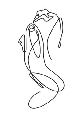 One Line Art Woman