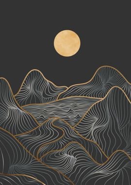 ABSTRACT MOUNTAIN LINE ART