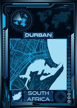 DURBAN MAP SOUTH AFRICA