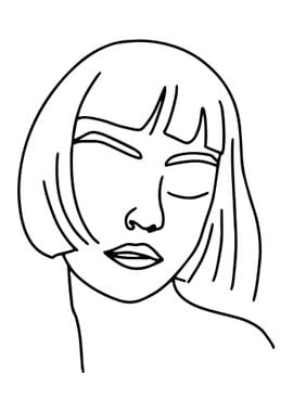 One Line Art Woman