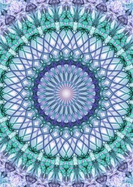 Green and violet mandala