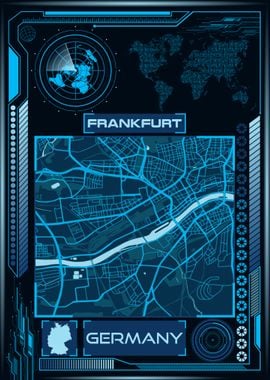 FRANKFURT MAP GERMANY