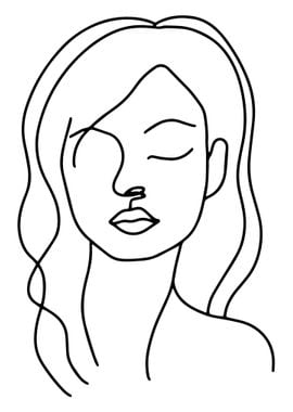 One Line Art Woman