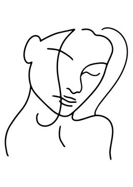 One Line Art Woman