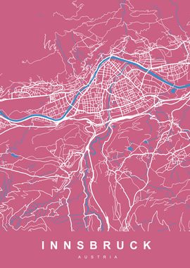 INNSBRUCK Map AUSTRIA