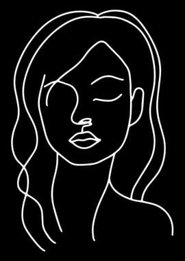 One Line Art Woman