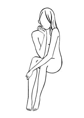 One Line Art Woman