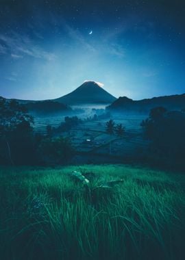 Mountains by starry Sky