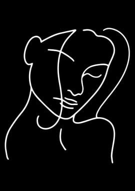 One Line Art Woman