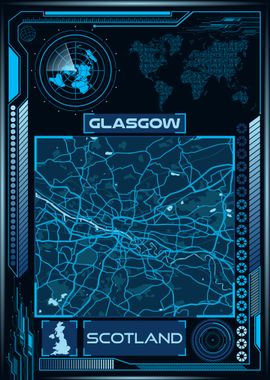 GLASGOW MAP UNITED KINGDOM