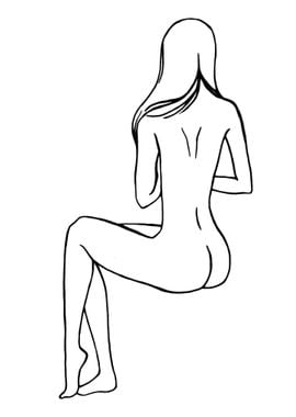 One Line Art Woman