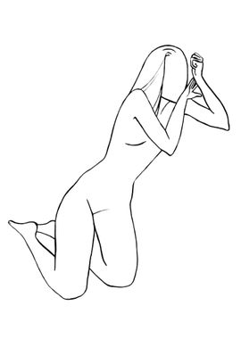 One Line Art Woman