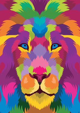 Lion wild animal pop art