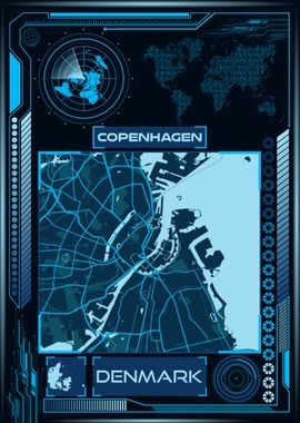 COPENHAGEN MAP DENMARK