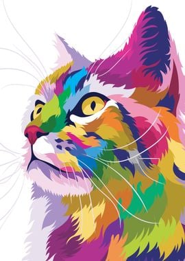 Funny Cute Cat Pop art