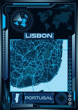 LISBON MAP PORTUGAL