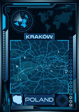 KRAKOW MAP POLAND