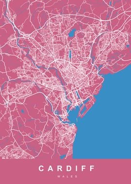 CARDIFF Map WALES UK